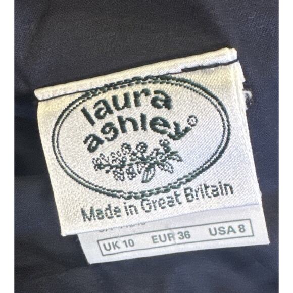 Vintage Laura Ashley Floral Dress Cottagecore Boning Goth Petite Dark Romantic - Picture 7 of 16